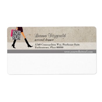 Sophisticated Shopper Shipping Label by starstreambusiness at Zazzle