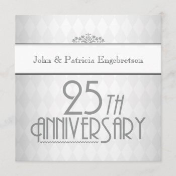 Sophisticated Silver 25th Wedding Anniversary Invitation by PaperExpressions at Zazzle