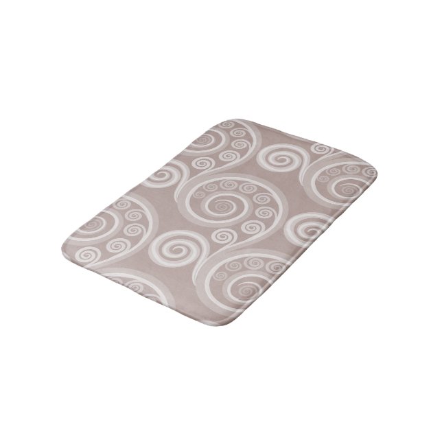 Sophisticated Silver-Grey Fern Leaves Bath Mat (Angled)