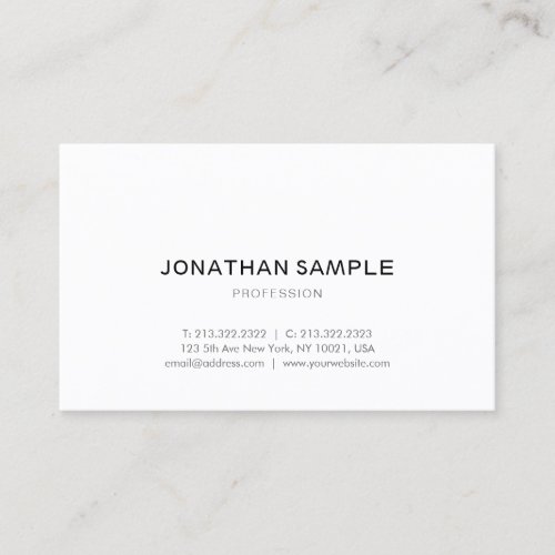 Sophisticated Simple Design Modern Plain Trendy Business Card