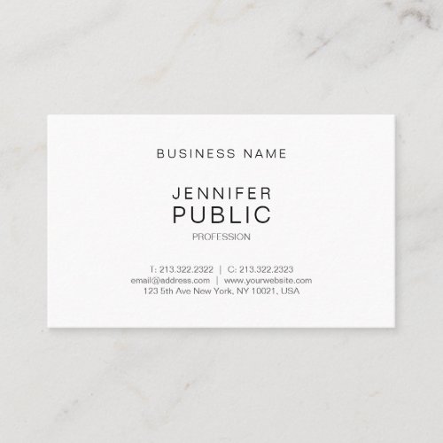 Sophisticated Simple Design Modern Trendy Plain Business Card