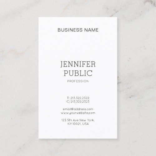 Sophisticated Simple Design Modern Trendy Plain Business Card