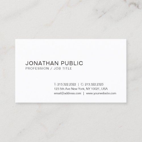 Sophisticated Simple Graphic Design Trendy Plain Business Card