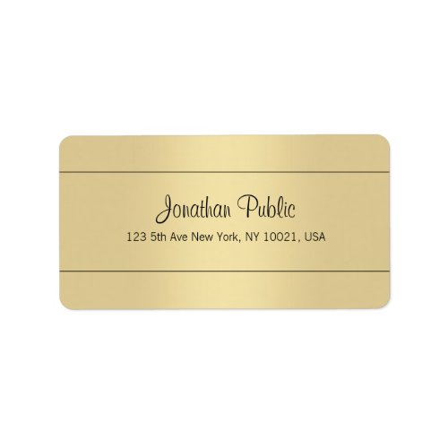Sophisticated Simple Template Gold Look  Address Label