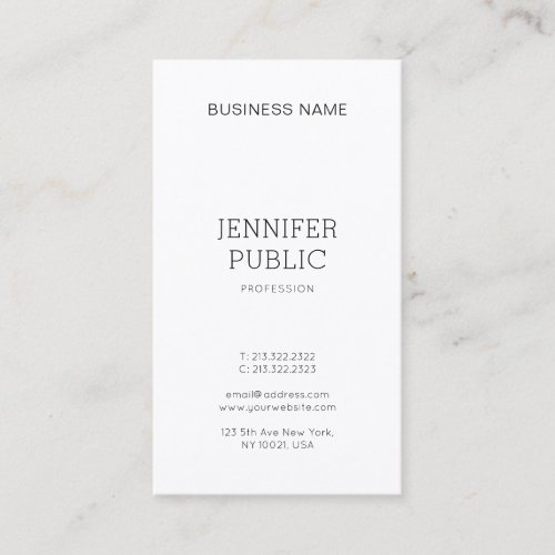 Sophisticated Sleek Design Trendy Plain Modern Business Card