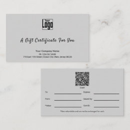 Sophisticated Small Business Gift Certificate