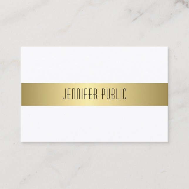 Sophisticated Smart Design Modern Gold Look Business Card (Front)