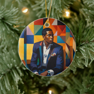 Sophisticated Soulful Holidays Ceramic Ornament