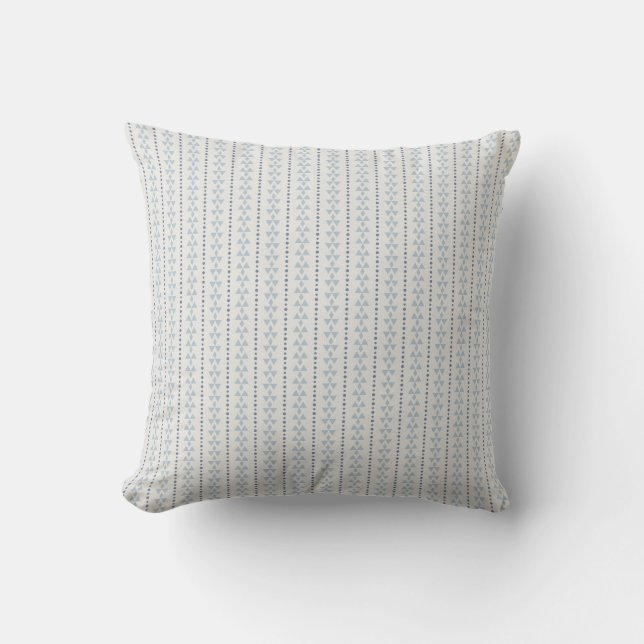 Sophisticated stripes in blue and offwhite throw pillow (Front)