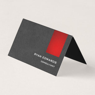 Sophisticated Stylish Red Grey Pattern Modern Business Card