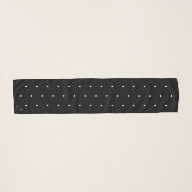 Sophisticated Swiss Dots Long Chiffon Scarf (Front (Horizontal))