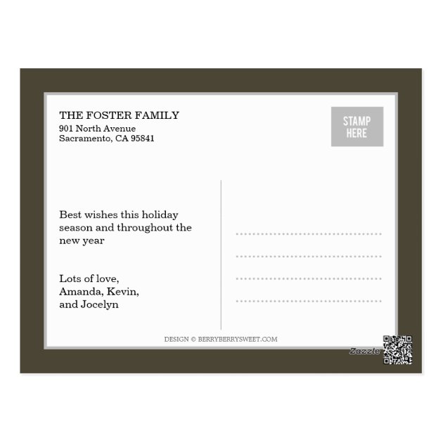 Sophisticated Tag Holiday Photo Card Postcard