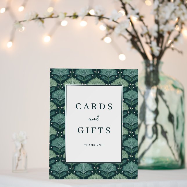 Sophisticated Teal Botanical Border Foam Board (In Situ (Wedding))