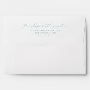 Sophisticated Teal Calligraphy Envelope