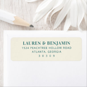 Sophisticated Teal Minimalist Label