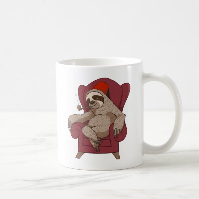 Sophisticated Three Toed Sloth Coffee Mug (Right)