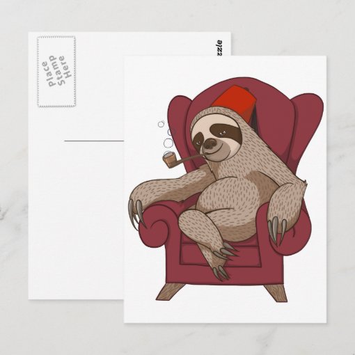 Sophisticated Three Toed Sloth Postcard | Zazzle