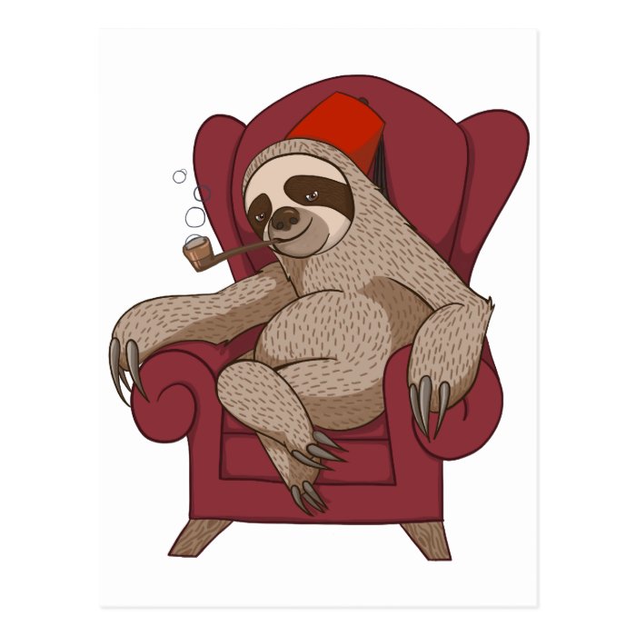 Sophisticated Three Toed Sloth Postcards