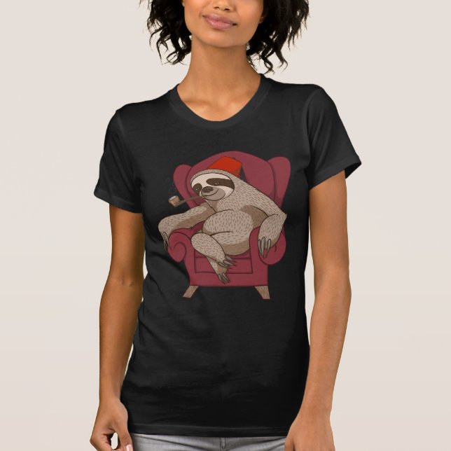 Sophisticated Three Toed Sloth T-Shirt (Front)