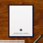 Sophisticated Tree Logo Letterhead<br><div class="desc">Make a professional impression with our simple elegant letterhead for business with a golden tree logo. The rich blue border and golden emblem exude sophistication,  ideal for business professionals looking to leave a lasting impression. Use it for official communications,  agreements,  and client correspondence.</div>