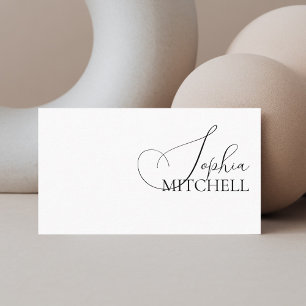 Sophisticated Trendy Script Minimal White Business Card