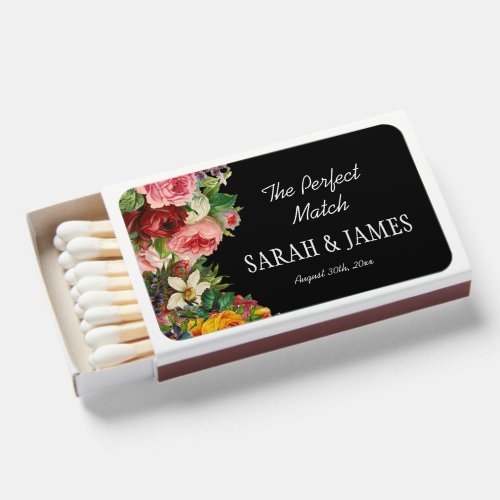 Sophisticated Vintage Floral Wedding Engagement  Matchboxes