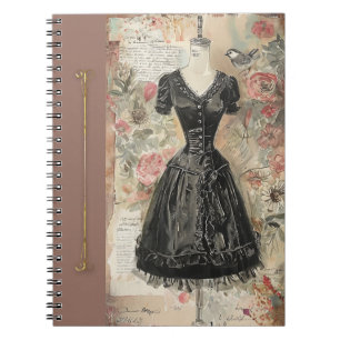 Sophisticated Vintage Little Black Dress LBD Diary Notebook