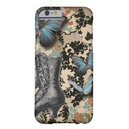 Sophisticated Vintage Paris lace shoe butterfly Barely There iPhone 6 Case