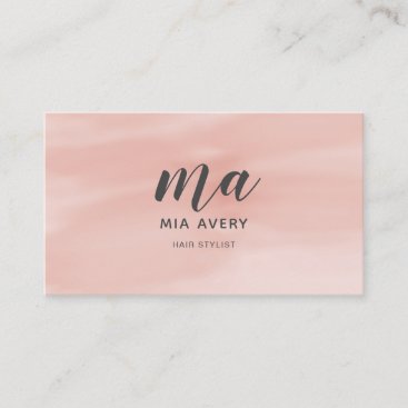 Sophisticated watercolor blush simple business card