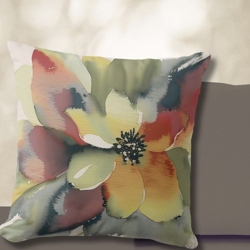 Sophisticated Watercolor Floral Pillow