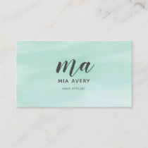 Sophisticated watercolor mint simple business card