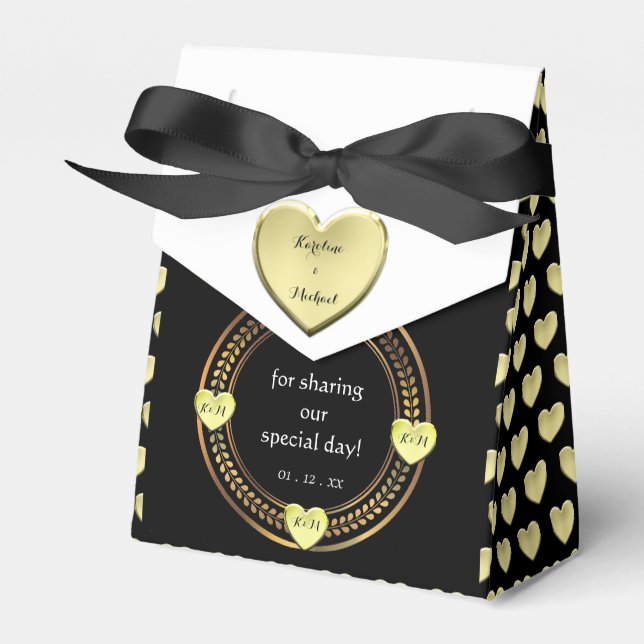 Sophisticated Wedding Party Events  Favor Boxes (Front Side)
