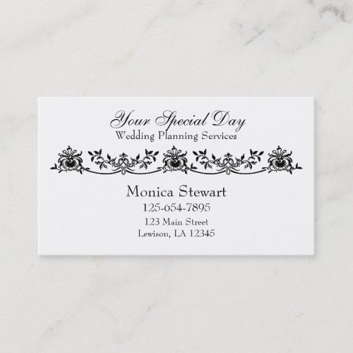 Sophisticated Wedding Planner Business Card