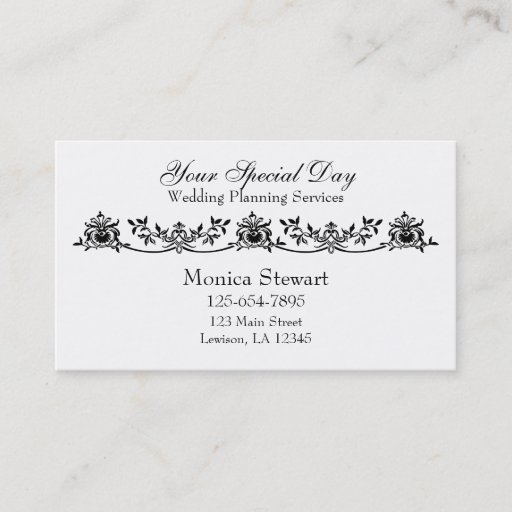 Customizable Sophisticated Wedding Planner Business Card