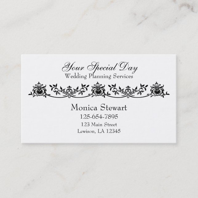 Sophisticated Wedding Planner Business Card (Front)