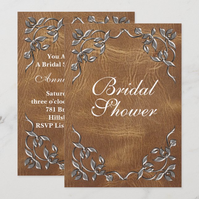 Sophisticated Western Bridal Shower Invitation (Front/Back)