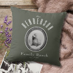 Sophisticated Western Ranch Buffalo Custom Sage Throw Pillow