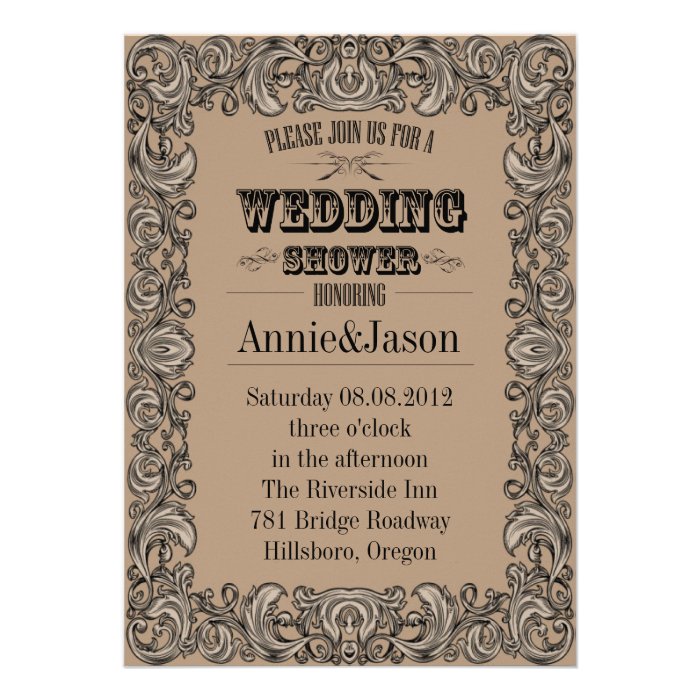 Sophisticated Western Wedding Shower invitation