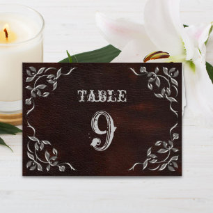 Sophisticated Western Wedding Table Numbers Card