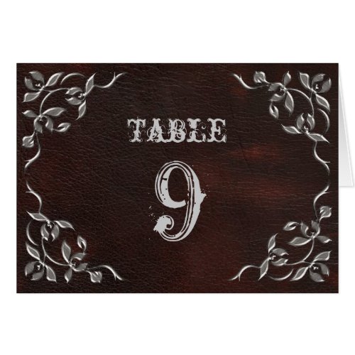 Sophisticated Western Wedding Table Numbers Card
