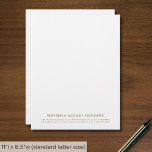 Sophisticated White and Gold Business Letterhead<br><div class="desc">Make a strong impression with our Sophisticated White and Gold Business Letterhead. This letterhead design features a clean white background with your company name and contact information elegantly presented in golden classic typography. Each sheet exudes professionalism and sophistication, making it perfect for official correspondence, invoices, or important business documents. Elevate...</div>