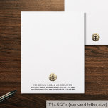 Sophisticated White Gold Seal Letterhead<br><div class="desc">Enhance your correspondence with our professional Sophisticated White Gold Seal Letterhead,  showcasing a white background with a brushed gold seal logo,  Designed for law firms and legal practitioners,  customizable for any profession.</div>