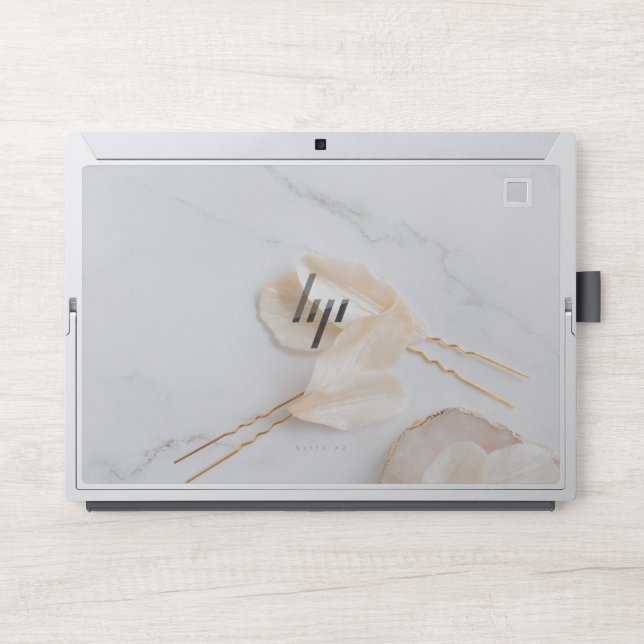 Sophisticated White Marbel HP Laptop Skin (Front)