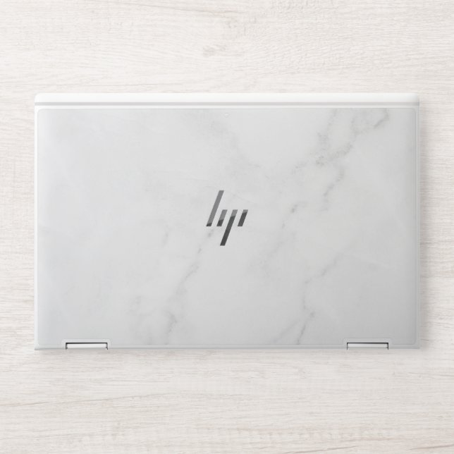    sophisticated white marble HP laptop skin (Front)