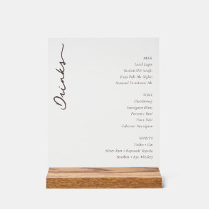 Sophisticated White Minimalist Menu Sign