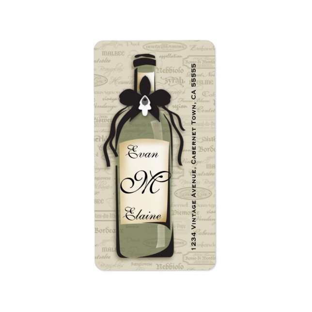 Sophisticated Wine Varietal Label (Front)