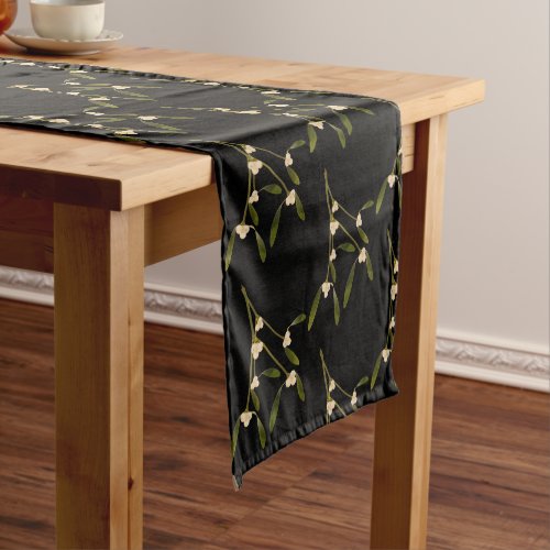 Sophisticated Winter Solstice  Mistletoe Short Table Runner