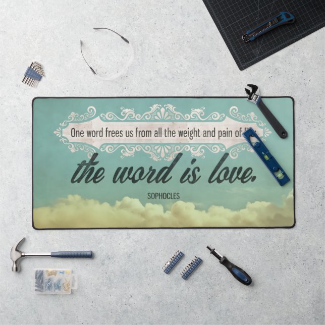 Sophocles Inspirational Quote "Love" Desk Mat (Workstation)