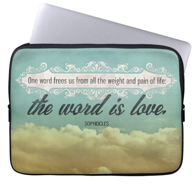 Sophocles Inspirational Quote "Love" Laptop Sleeve (Front)