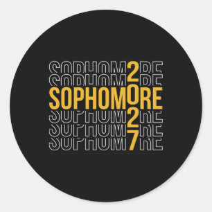 Sophomore 2027 Back To School First Day Of 10th Gr Classic Round Sticker